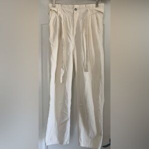 Abercrombie & Fitch Cream Paperbag Corduroy Baggie Tie waist Pants Sz. 6